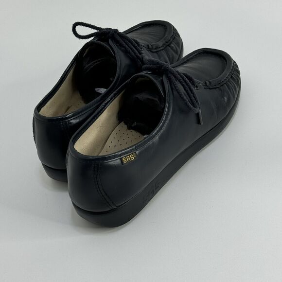 Vintage SAS Siesta Women Leather Comfort Shoes Navy Mock Toe Lace Up Sz 7.5 - Picture 5 of 11